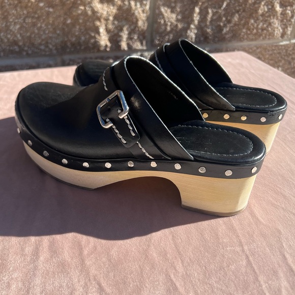 Prada Black Leather Clogs Size 38.5 (US 8) - Picture 1 of 9